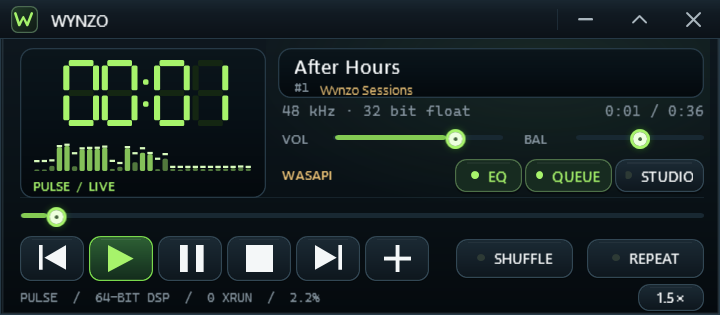 Wynzo player window